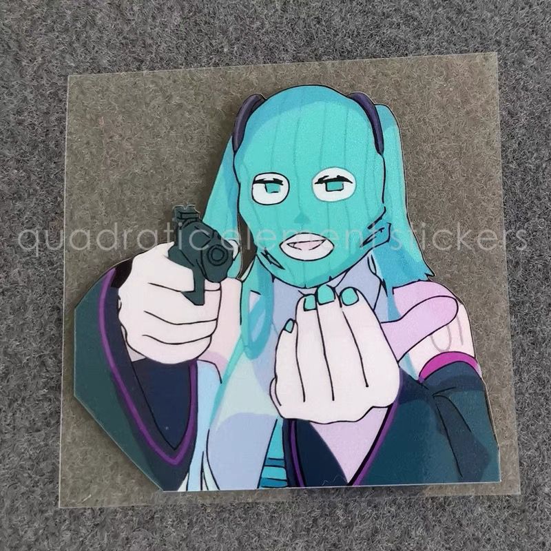 Car Accessories Girl - Stiker Sepeda Motor Miku Tahan Air