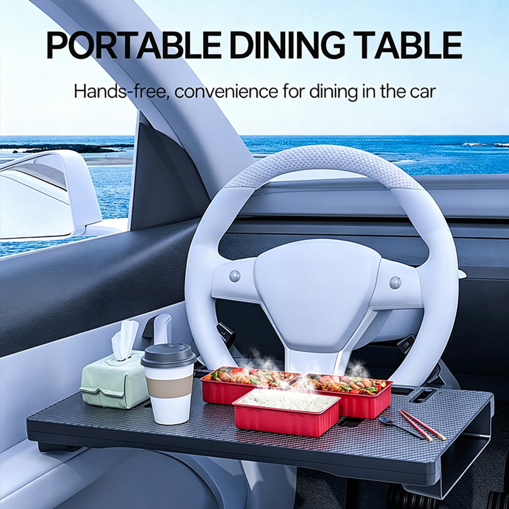 Car Seat Organizer - Meja Lipat 2-in-1 untuk Setir Mobil,