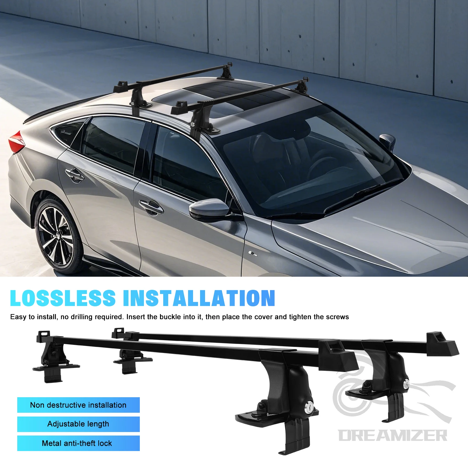Car Roof Rack Cross Bar - 1 pasang Universal 54 inci rak
