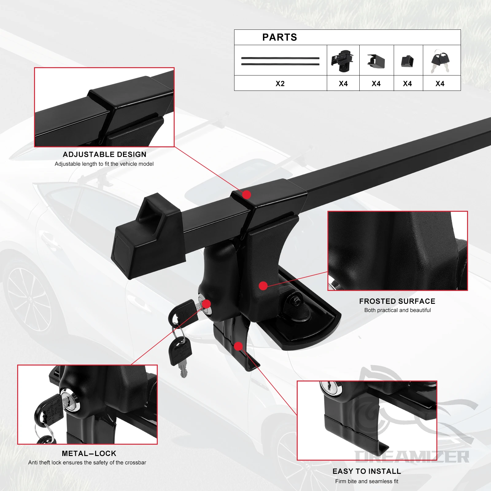 1 pasang Universal 54 inci rak - Car Roof Rack Cross Bar ulasan dan harga