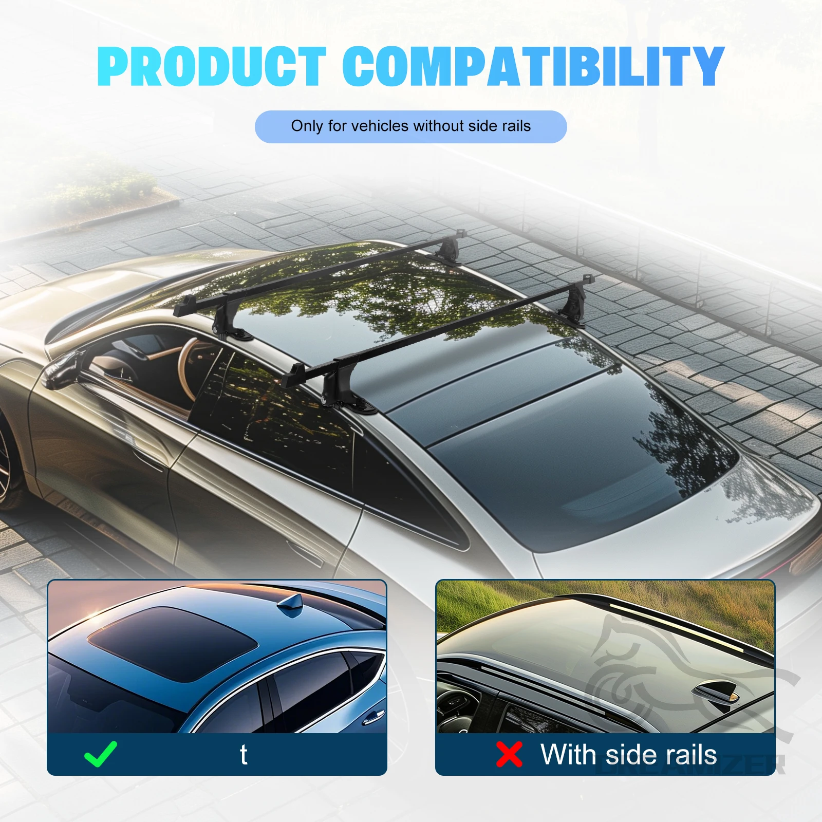 1 pasang Universal 54 inci rak - Car Roof Rack Cross Bar ulasan dan harga